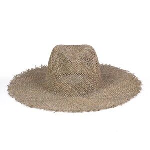 Lack of color fray fedora straw hat